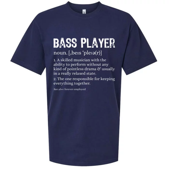 Bass Player Definition Bassist Gift For Musicians Sueded Cloud Jersey T-Shirt