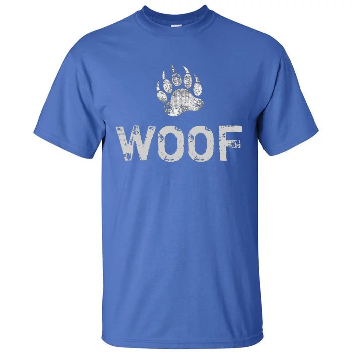 Bear Pride Distressed Bear Paw Woof Gift Tall T-Shirt