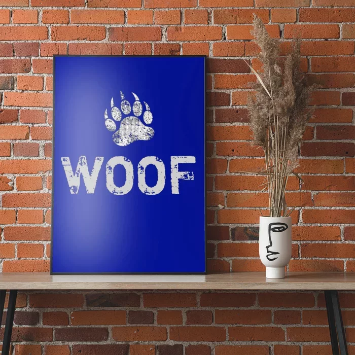 Bear Pride Distressed Bear Paw Woof Gift Poster