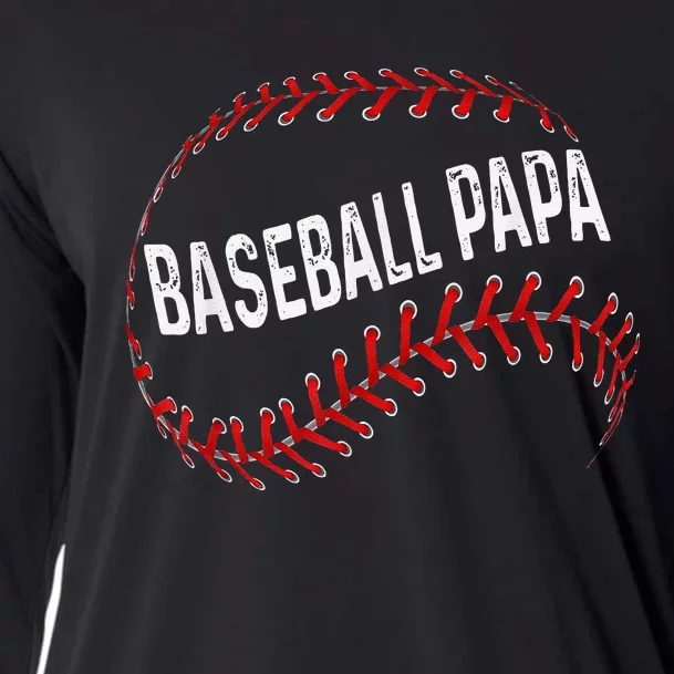 Baseball Papa Dad My Favorite Baseball Player Calls Me Cooling Performance Long Sleeve Crew