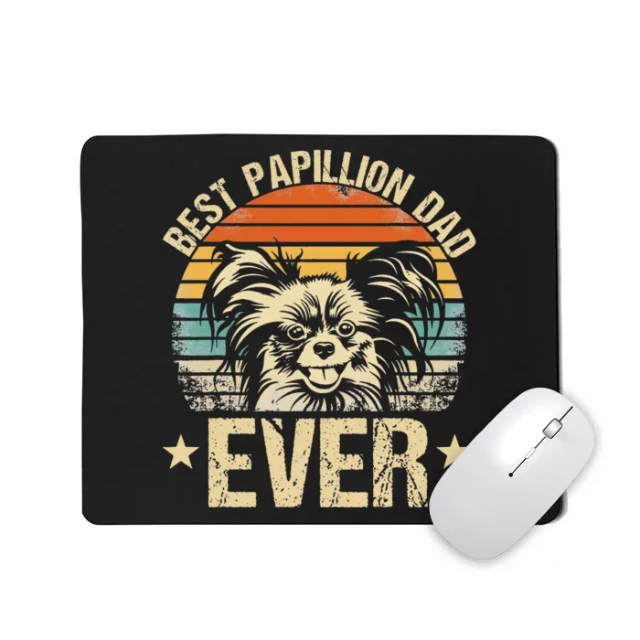 Best Papillion Dad Ever Vintage Dog Lover Gifts Mousepad