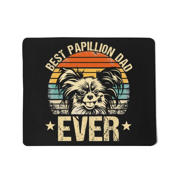 Best Papillion Dad Ever Vintage Dog Lover Gifts Mousepad