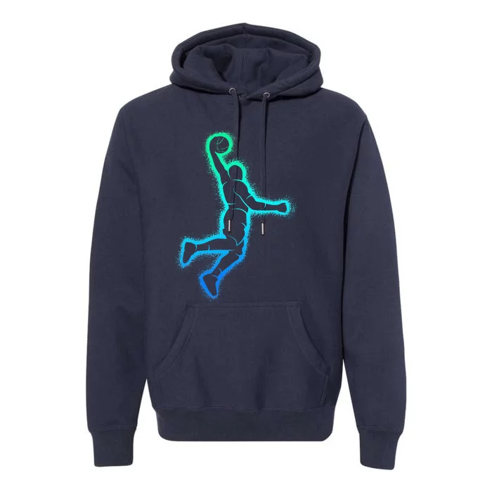 Basketball Player Dunking Basketball Premium Hoodie