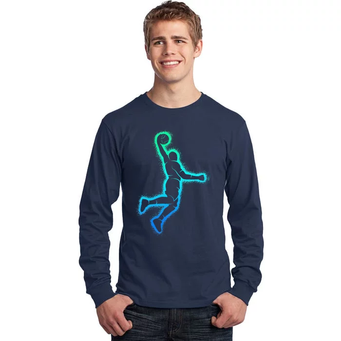 Basketball Player Dunking Basketball Tall Long Sleeve T-Shirt