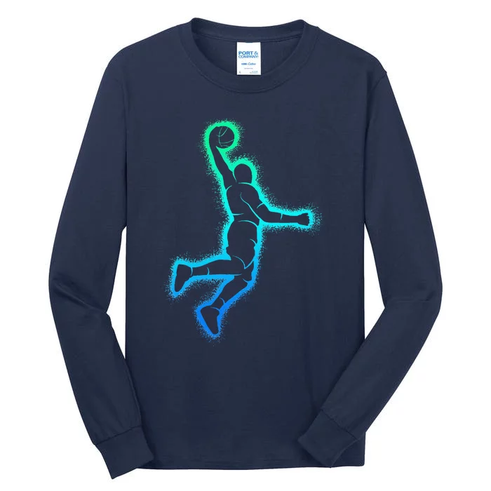 Basketball Player Dunking Basketball Tall Long Sleeve T-Shirt