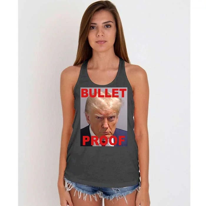 Bullet Proof Donald Trump 2024 Election Strong Women's Knotted Racerback Tank