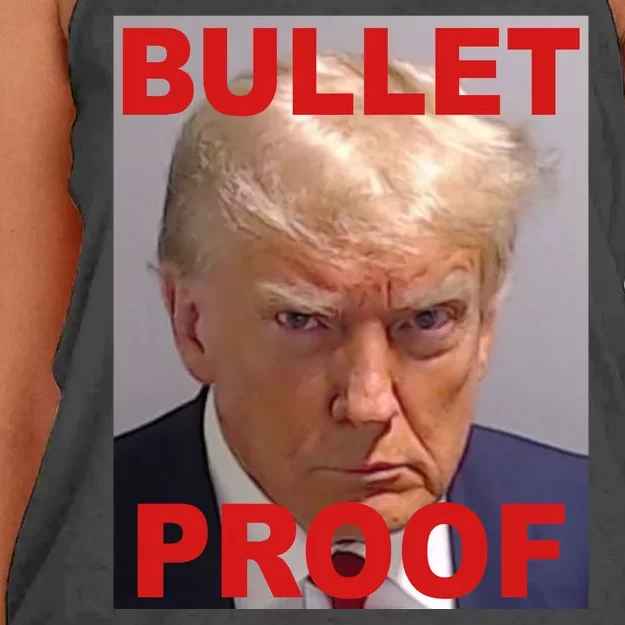 Bullet Proof Donald Trump 2024 Election Strong Women's Knotted Racerback Tank