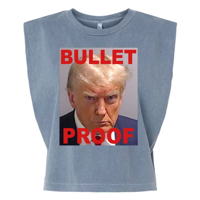 Bullet Proof Donald Trump 2024 Election Strong Garment-Dyed Women's Muscle Tee