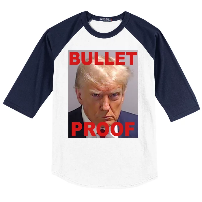 Bullet Proof Donald Trump 2024 Election Strong Baseball Sleeve Shirt