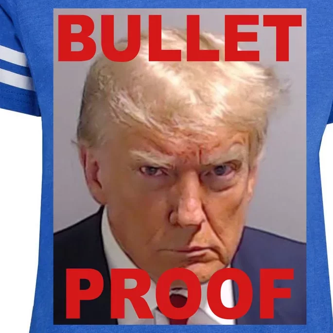 Bullet Proof Donald Trump 2024 Election Strong Enza Ladies Jersey Football T-Shirt