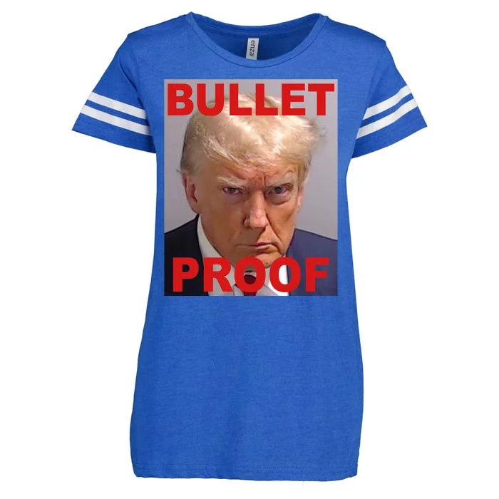 Bullet Proof Donald Trump 2024 Election Strong Enza Ladies Jersey Football T-Shirt