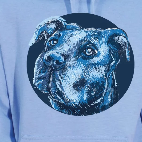 Blue Pitbull Dog Animal Portrait Cute Unisex Surf Hoodie