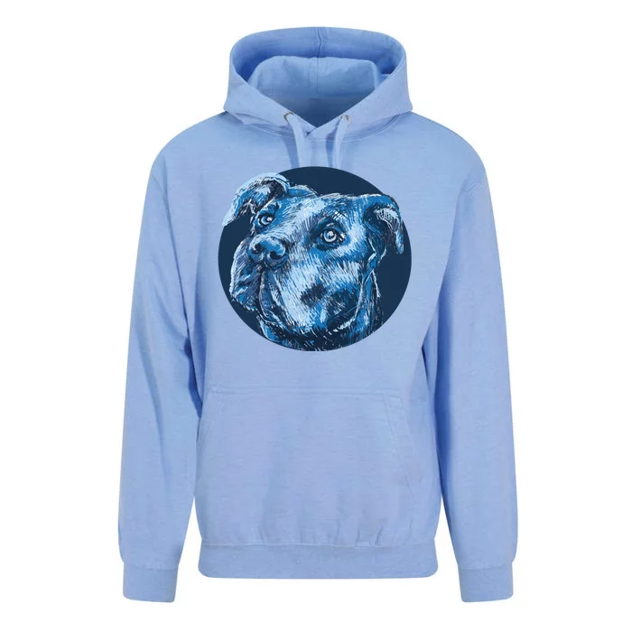 Blue Pitbull Dog Animal Portrait Cute Unisex Surf Hoodie