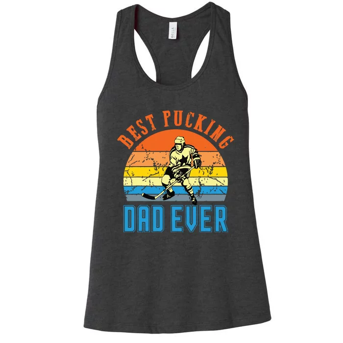 Best Pucking DAD Vintage Retro Fathers Day Gif Women's Racerback Tank