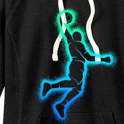 Basketball Player Dunking Bball Enthusiasts And Coaches Women's Fleece Hoodie