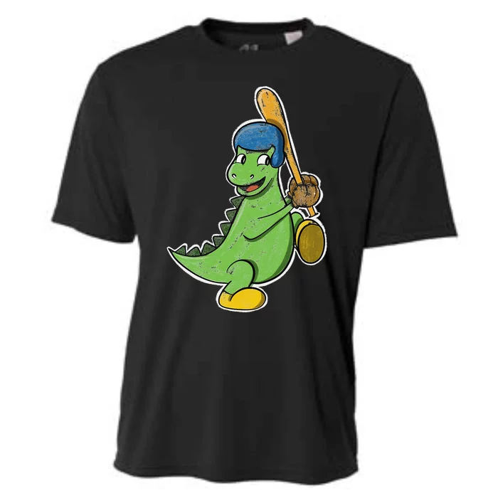 Baseball Player Dinosaur  T Rex Birthday Gift Cooling Performance Crew T-Shirt