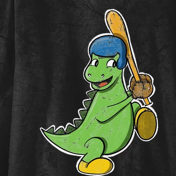 Baseball Player Dinosaur  T Rex Birthday Gift Hooded Wearable Blanket