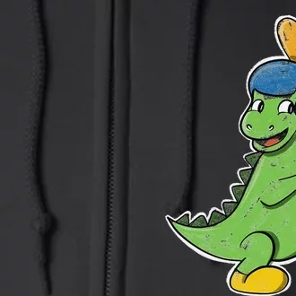 Baseball Player Dinosaur  T Rex Birthday Gift Full Zip Hoodie