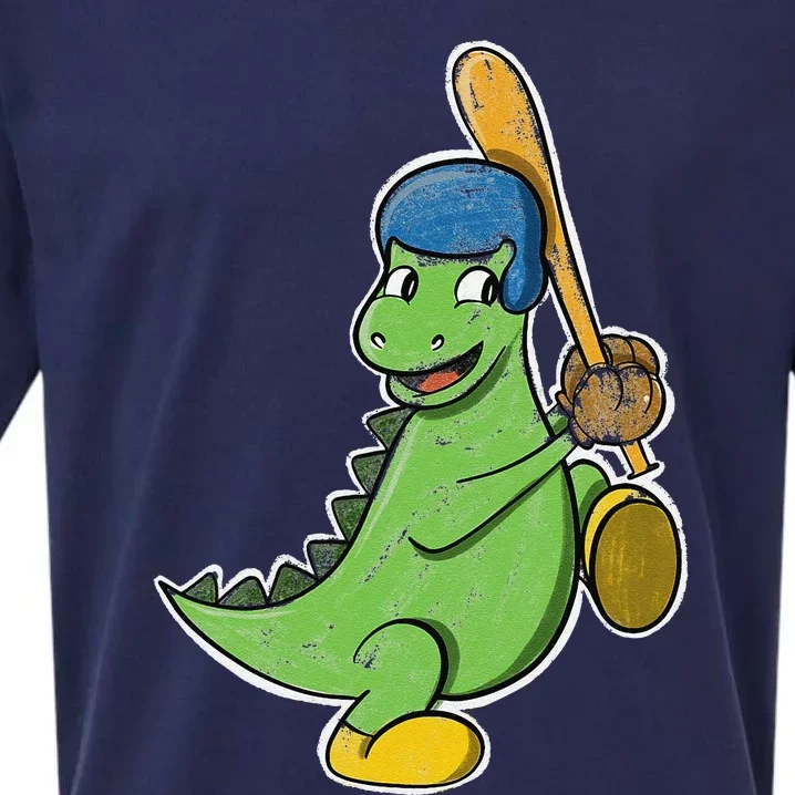 Baseball Player Dinosaur  T Rex Birthday Gift Sueded Cloud Jersey T-Shirt