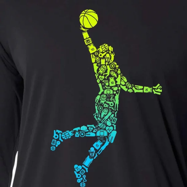 Basketball Players Dunking Cooling Performance Long Sleeve Crew