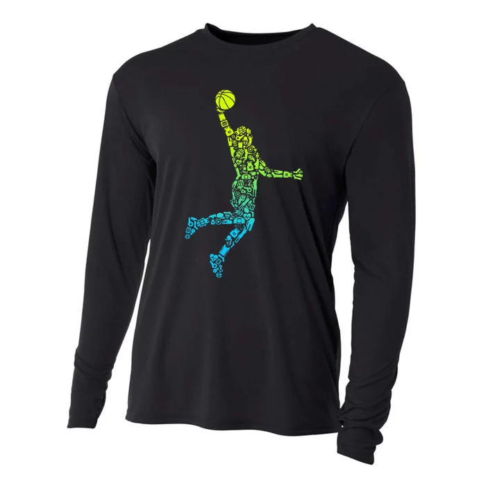 Basketball Players Dunking Cooling Performance Long Sleeve Crew