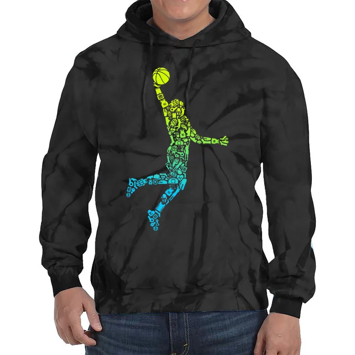 Basketball Players Dunking Tie Dye Hoodie