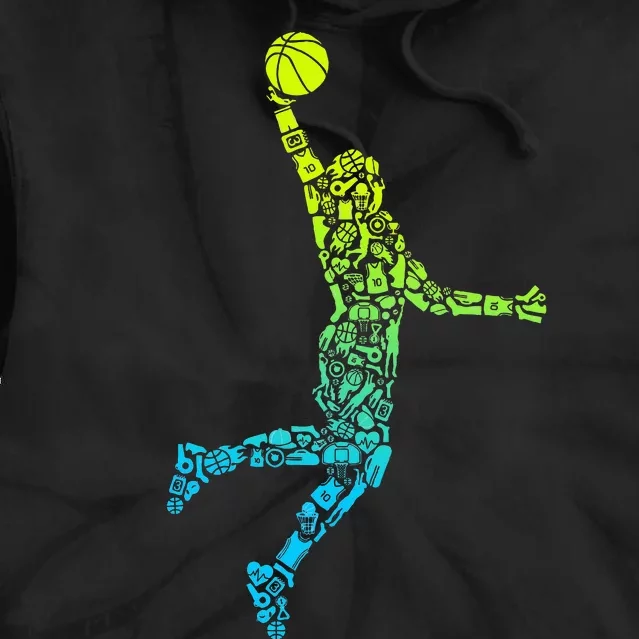 Basketball Players Dunking Tie Dye Hoodie