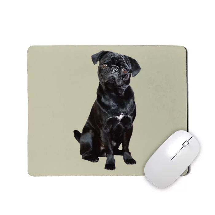 Black Pug Dog For Dog Mom Dad Funny Cute Black Pug Mousepad