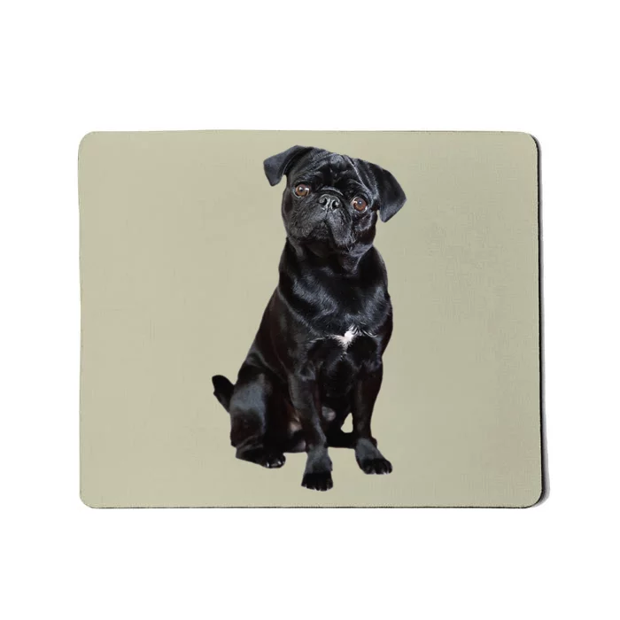 Black Pug Dog For Dog Mom Dad Funny Cute Black Pug Mousepad