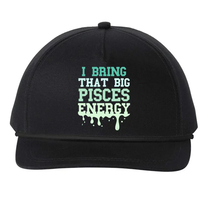 Big Pisces Energy Drip Women Zodiac Sign Birthday Season Snapback Five-Panel Rope Hat