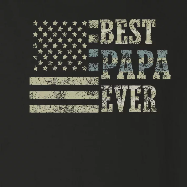 Best Papa Ever American Flag Usa Flag Toddler Long Sleeve Shirt