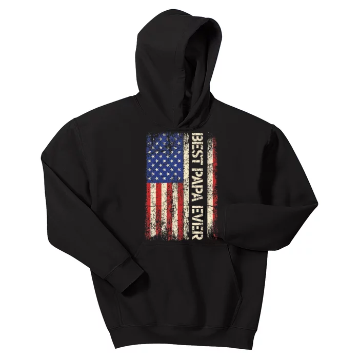 Best Papa Ever US American Flag Gifts For Father's Day Kids Hoodie