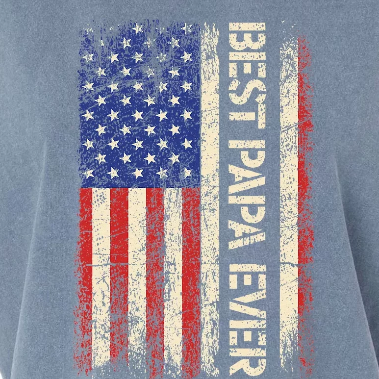 Best Papa Ever US American Flag Gifts For Father's Day Garment-Dyed Women's Muscle Tee