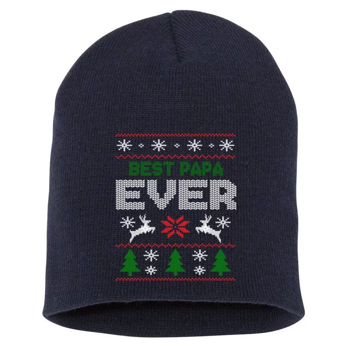 Best Papa Ever Gift Christ Short Acrylic Beanie