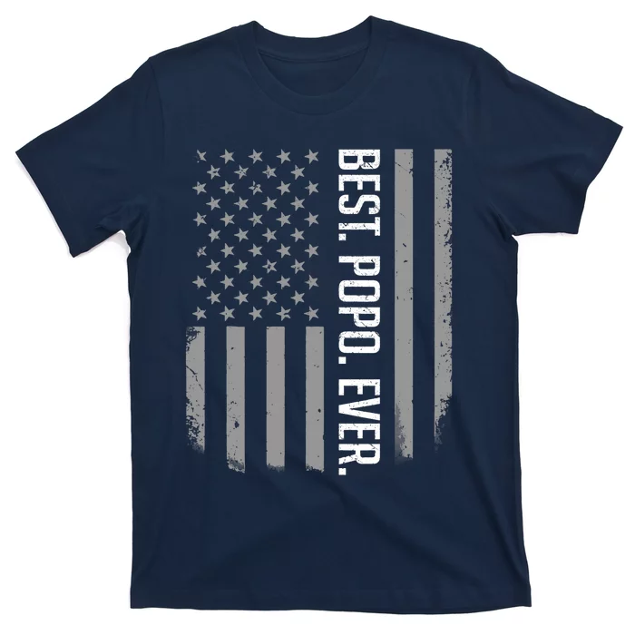 Best Popo Ever US American Flag Gifts For Father's Day T-Shirt