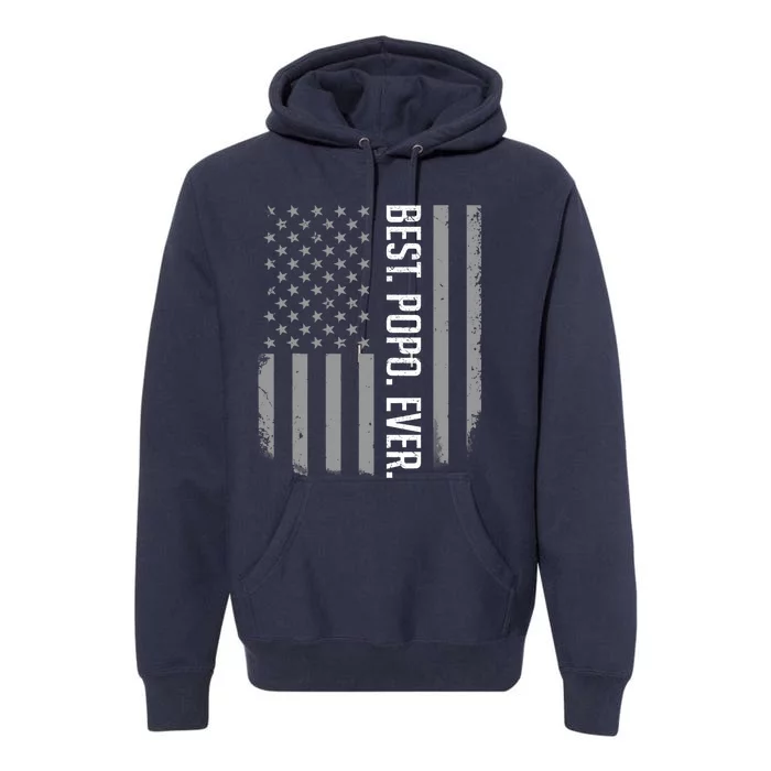 Best Popo Ever US American Flag Gifts For Father's Day Premium Hoodie