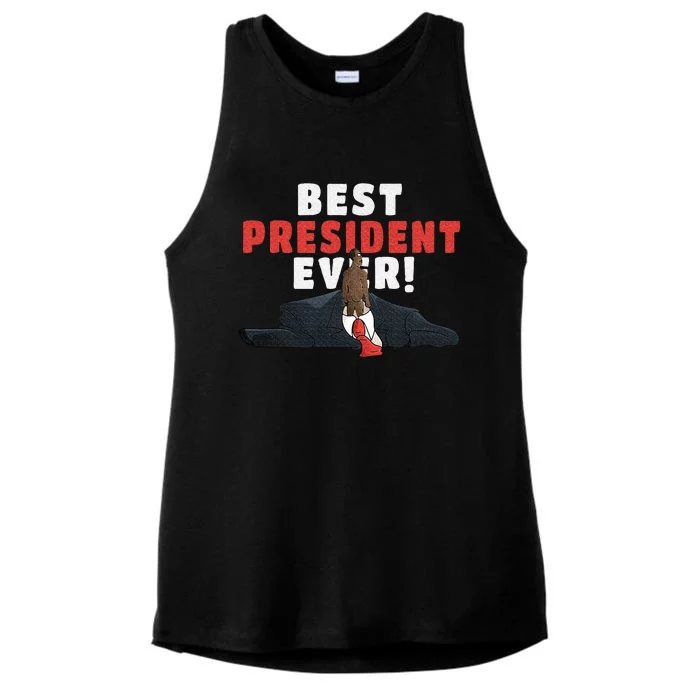 Best President Ever Ladies Tri-Blend Wicking Tank