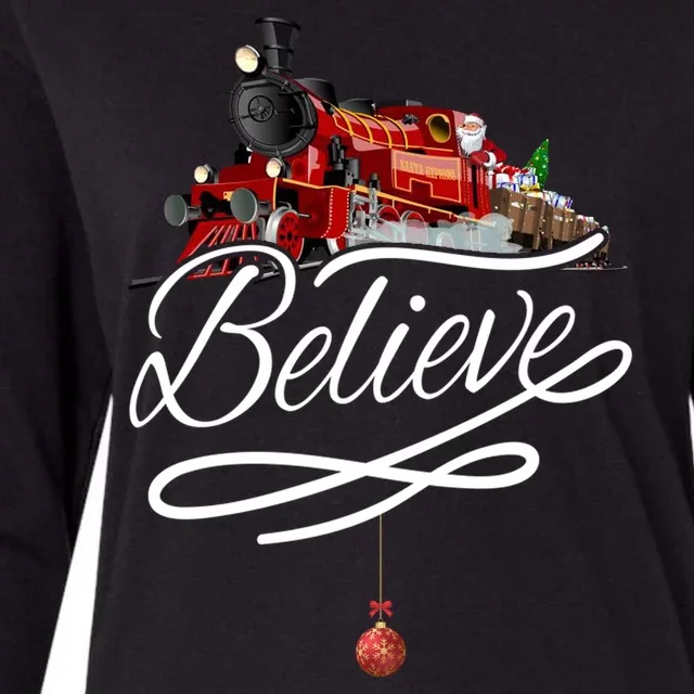 Believe Polar Express Christmas Holiday Train Womens Cotton Relaxed Long Sleeve T-Shirt