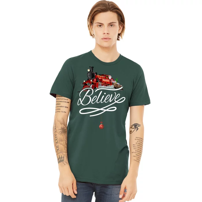 Believe Polar Express Christmas Holiday Train Premium T-Shirt