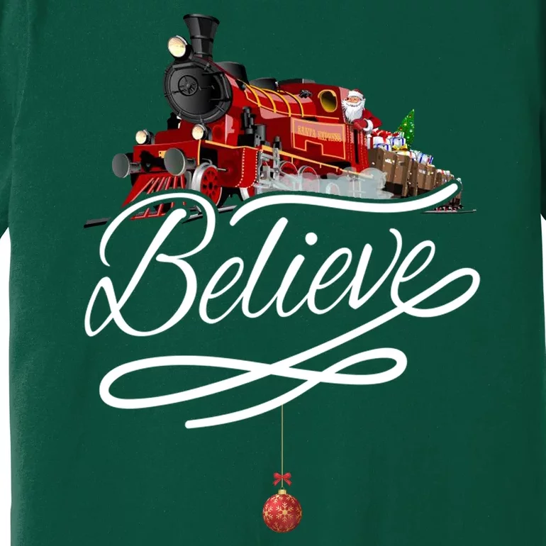 Believe Polar Express Christmas Holiday Train Premium T-Shirt