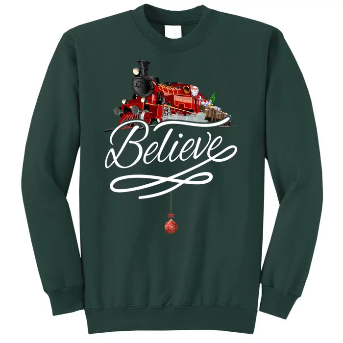 Believe Polar Express Christmas Holiday Train Tall Sweatshirt