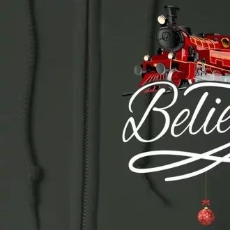 Believe Polar Express Christmas Holiday Train Full Zip Hoodie