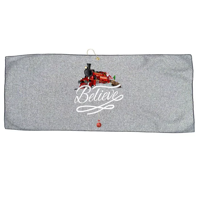 Believe Polar Express Christmas Holiday Train Large Microfiber Waffle Golf Towel