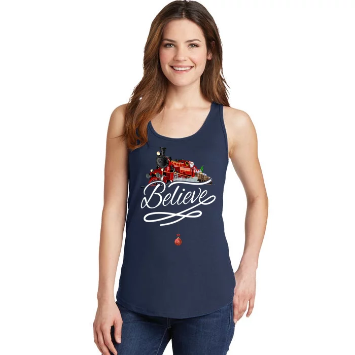 Believe Polar Express Christmas Holiday Train Ladies Essential Tank