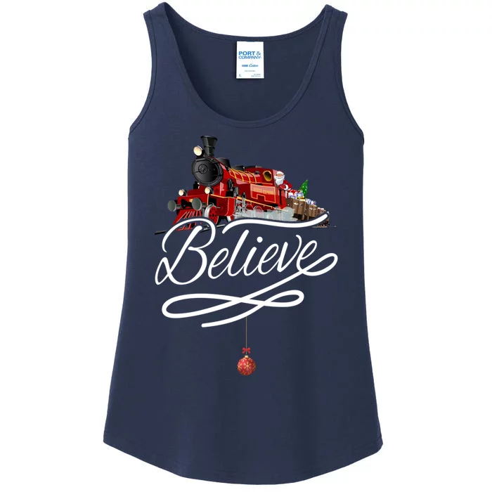 Believe Polar Express Christmas Holiday Train Ladies Essential Tank