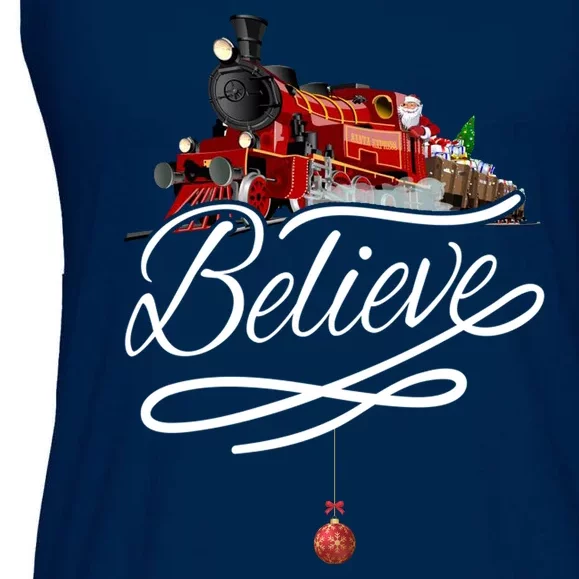 Believe Polar Express Christmas Holiday Train Ladies Essential Flowy Tank