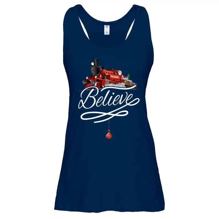 Believe Polar Express Christmas Holiday Train Ladies Essential Flowy Tank