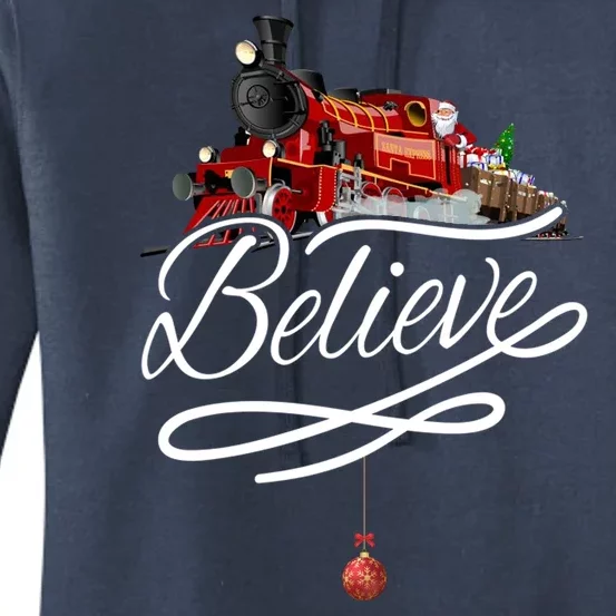 Believe Polar Express Christmas Holiday Train Women's Pullover Hoodie