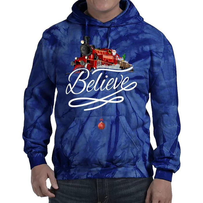 Believe Polar Express Christmas Holiday Train Tie Dye Hoodie