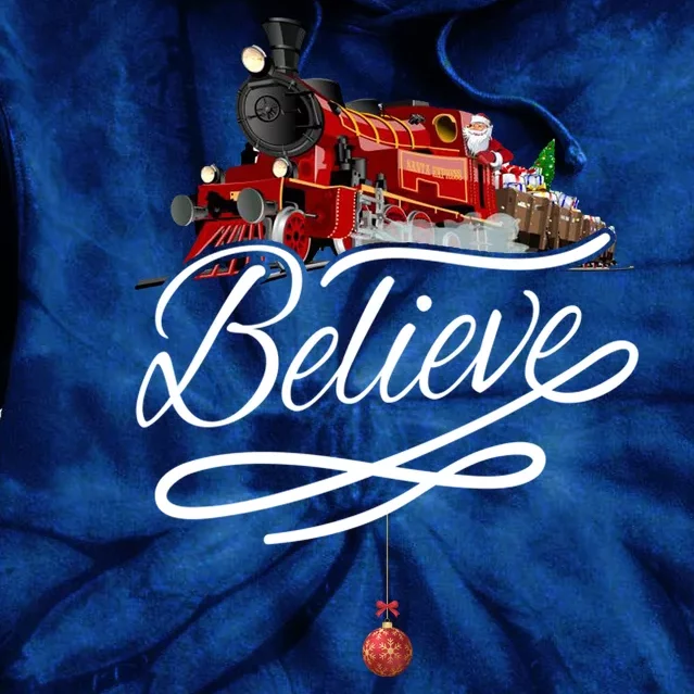 Believe Polar Express Christmas Holiday Train Tie Dye Hoodie